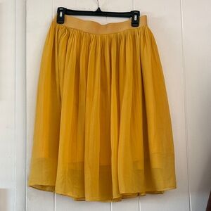 Mustard Yellow Circle Skirt with Elastic Waistband boho hippie